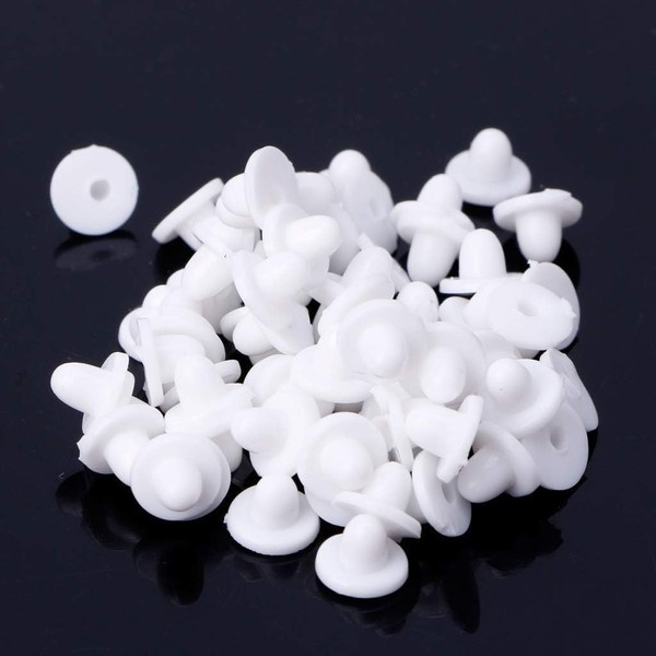 100 Pcs White Anti-Pain Earring Back Pads Silicone Cushion for