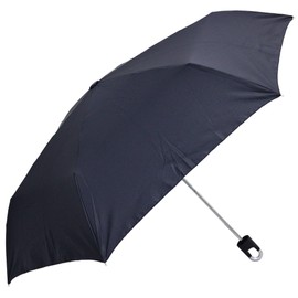 Folding Umbrella, Ribs, 21.7 inches (55 cm), Carabiner Handle, Lightweight, Aluminum, Durable, Fiberglass, Unisex, Stylish, Dull Color, Plain, Carabiner, Navy