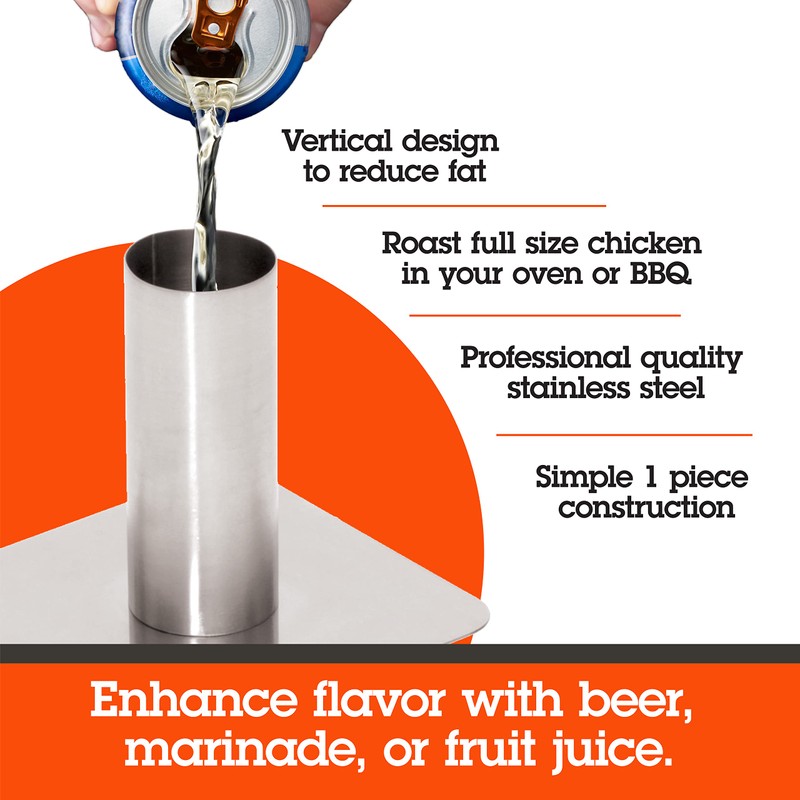 Camerons Christmas Beer Can Roaster - Stainless Steel BQQ Grill