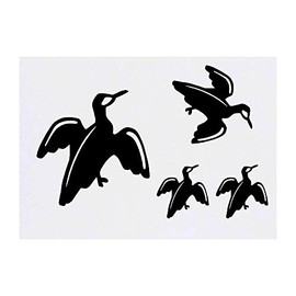 Azeeda 4 x 'Kormoran-Silhouette' Temporäre Tattoos - Wasserfest, Hautfreundlich & Ungiftig · Transfers in Verschiedenen Größen (TO00015435)