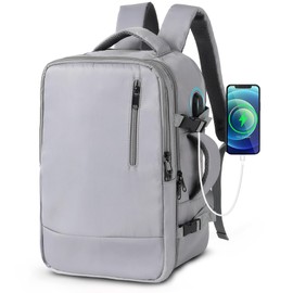 TANTOMI Travel Backpack for Men Women, 15.6 Inch Laptop Backpack Carry-On Bags for Work College School Business, Casual Daypack with USB Charging Port (Green)
