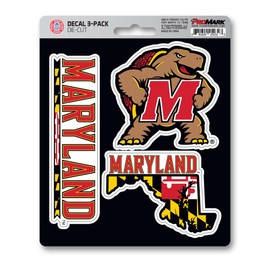 FANMATS NCAA Maryland Terrapins Team Decal, 3-Pack, Red