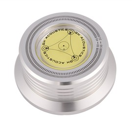 VBESTLIFE 50Hz Record Player Disc Record Weight Stabiliser Clamp with Spirit Level for LP Record Player (Silver)