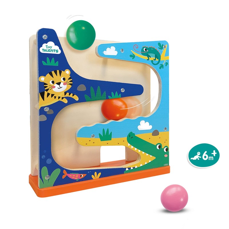 SES Creative 13144 Wooden Ball Track Crocodile, Multi, One Size