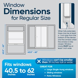 Adjustable Sliding Door Security Bar & Window Safety Bar, Durable Security Door Stopper for Apartment & Home Protection, Child Safety Lock & Works Great with Window Alarms – Regular – (2 Devices)