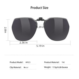 UpaClaire Clip-on Flip up Sunglasses Polarized UV 400 Glasses over Prescription for Men and Women