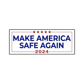 Trump Make America Safe Again 2024 Bumper Sticker Decal (3.37" x 9") | Peel & Stick | Political, Stickers, Politics, Republican, Trump, MAGA, American