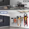 WALMANN Wall Mounted Garden Tool Organizer for Garage, Heavy Duty
