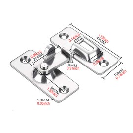 dingchi Door Hasp Latch 90 Degree, Stainless Steel Safety Angle Locking Latch for Push/Sliding/Barn Door, Satin Nickel