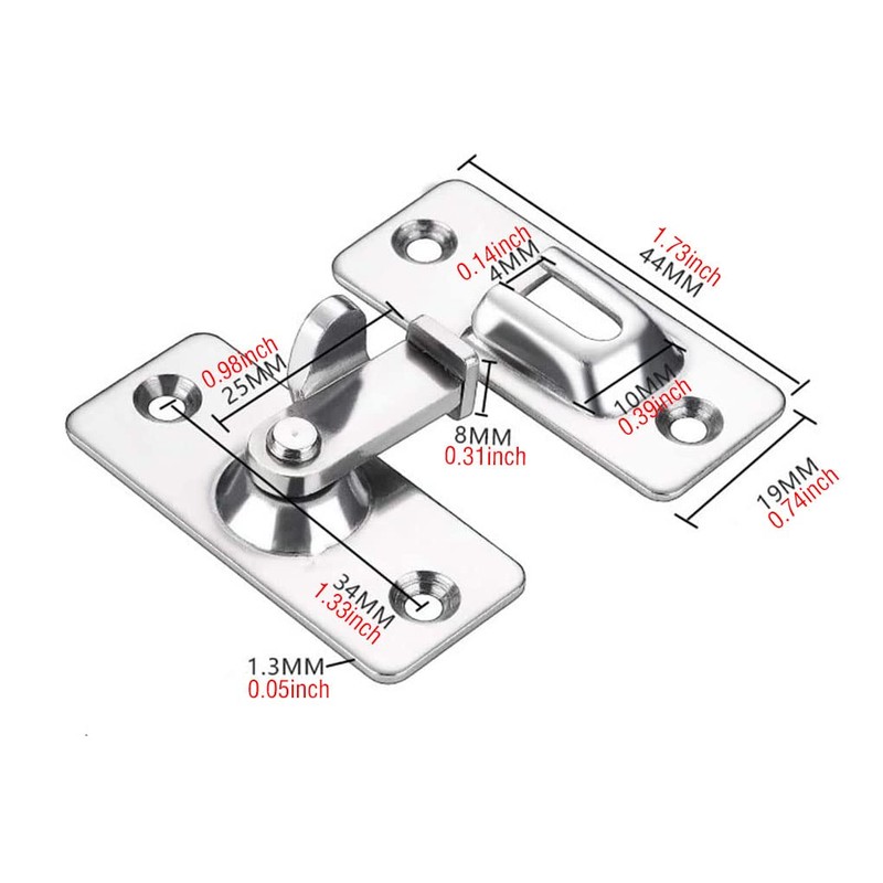 dingchi Door Hasp Latch 90 Degree, Stainless Steel Safety Angle