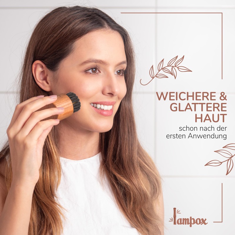 lampox Vegan Face Brush with Fine Copper Wires, Copper Brush,