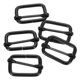 sourcing map Slide Buckle, 10Pcs 2" - Metal Tri-Glides Slide Adjuster with Movable Center Bar, Rectangle Belt Keeper for Bag Purse Straps Making Replacement (Black)