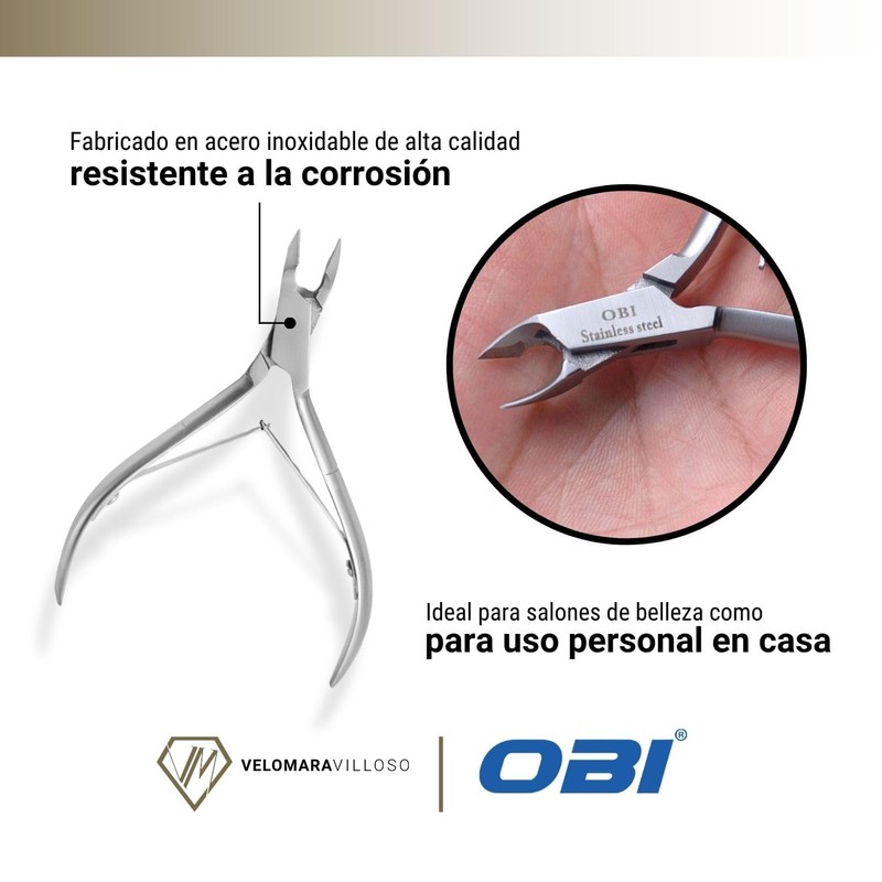 Alicate Cuticula 4 Pulgadas Corte Completo Pedicure Acero Inoxidable Profesional
