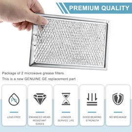 WB06X10309 Filter Microwave Oven Grease Filter [Packed In Box] Compatible with GE WB06X10359 Microwave Filter Replacement Parts by AMI PARTS- 7-5/8 x 5 x 3/32 Inch 2 Packs