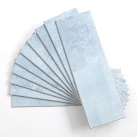 Tilingview 30 PCS Peel and Stick Backsplash Tile for Kitchen/Bathroom/Living Room, 3"x 9" Self-Adhesive Subway Tile for Backsplash, Imitation Glazed Tiles/Handmade Tiles (Matte Pastel Blue)