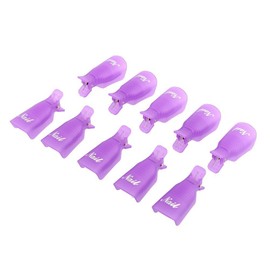 10 Pcs Professional Plastic Acrylic Durable Reusable Nail Art Soak Off Clip Cap Uv Gel Plish Remover Wrap Cleaner Clip Cap Tool (Purple)