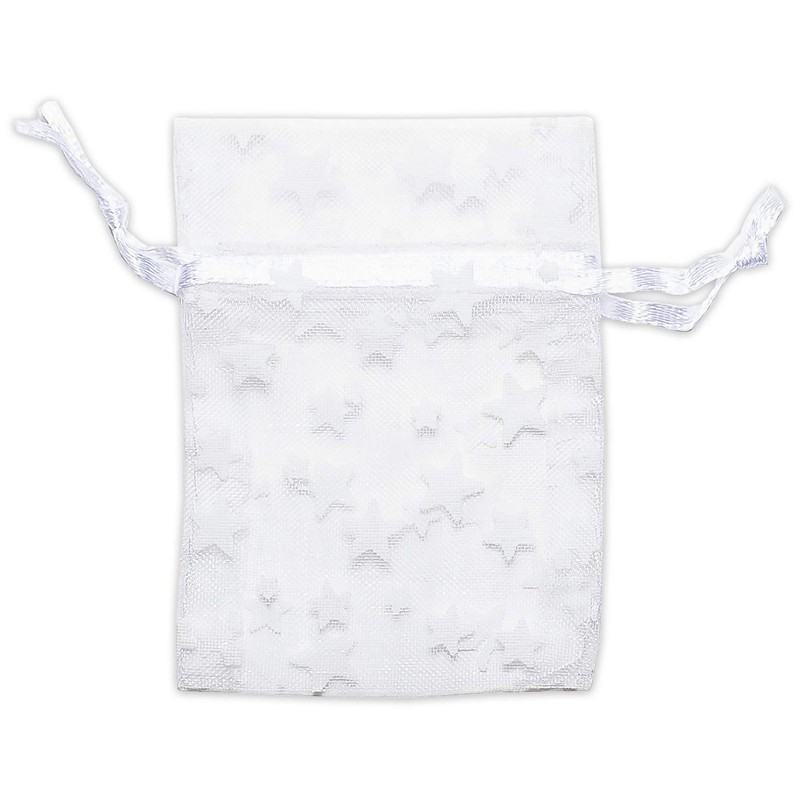 100-Pack 2x2.5 in Sheer Organza Gift Bags with Drawstring (X-Small)
