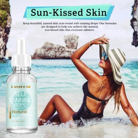 Self-tanning lotion, self-tanning drops, tanning oil for solarium, face and body tanning drops with gradual tanning effect, can be combined with your daily skin care (30 ml)