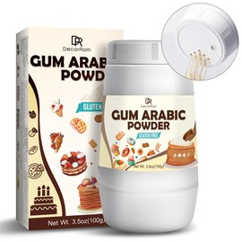 DecorRom Gum Arabic Powder 3.5oz - 100% Pure Acacia Gum Powder, Premium Arabic Gum Food Grade Thickener for Baking, Watercolor Binder, Cosmetics, Gum Arabic for Ice Cream, Gum, Cake, Yogurt, Drinks and More