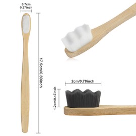 Micro Nano Very Soft Tooth Brush Set of 4 Manual Teeth with 20,000 Bristles for Children and Adults to Protect Against Tooth Sensitivity or Gums (White & Grey Bristles)