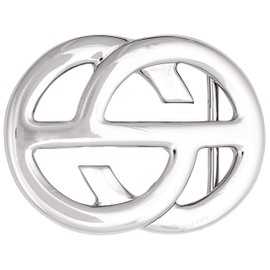 Luca Kayz Belt Buckle Interchangeable Clasp Open Circles 4 cm Shiny Silver, silver