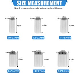 JSHANMEI Fishing Line Crimp Sleeves 100pcs Aluminum Single Barrel Crimp Sleeves Oval Crimping Loop Sleeve Fishing Leaders Rigging Tackle Wire Rope Cable Line Tube Connectors Inside Dia. 1.8mm