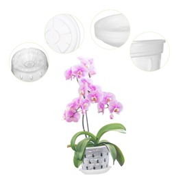 SUPVOX 10sets Clear Pots with Drainage Holes Transparent Flower for Use with Bases for and Observation