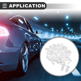 Motoforti Universal Push Bumper Fastener Rivet Clips, 0.47"x0.75", Plastic, White,40pcs