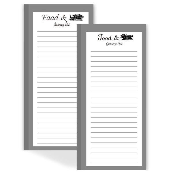 Utron 2 Pack Magnetic Notepads for Refrigerator, 100 Pages/Book Grocery