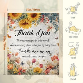 Thank You Gifts for Women - Appreciation Throw Blanket 60"x50" for Mom, Wife, Friends, Colleagues, Teacher & Nurse - Retirement, Farewell, Birthday, Idea - Coworker Leaving Present