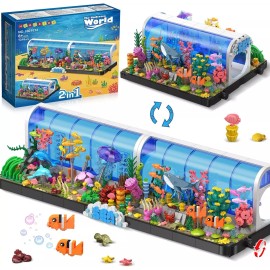 HOGOKIDS Aquarium Building Sets - 2 Styles Oceanarium Building Toy - Kids Adults