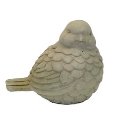 Solid Rock Stoneworks Large Feathered Bird Concrete Statue, 10" Tall, Unstained