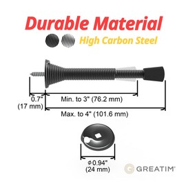 12 Pack Door Stoppers, Extended from 3-Inch to 4inch Spring Door Stop with Rubber Bumper Tips, Prevents Wall & Door Damage, Oil-Rubbed Brass