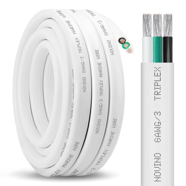 Marine Wire 6 Gauge,6 AWG Marine Grade Wire,6/3 Triplex Boat