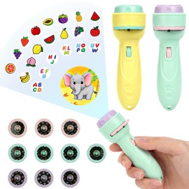 HOTUT Children's Projector Torch, Pack of 2 Children's Story Torch, Slideshow Projector Toys with 20 Discs, 160 Pictures, Cartoon Children's Projector Torch for Boys and Girls