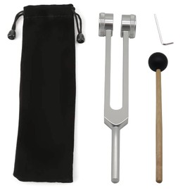 Tuning Fork WorthPlanet 128Hz Aluminum Alloy Tuning Fork Instrument with Percussion Hammer Chakra Hammer Ball Diagnostic Ear Tuning Fork for Healing Sound Therapy W150003