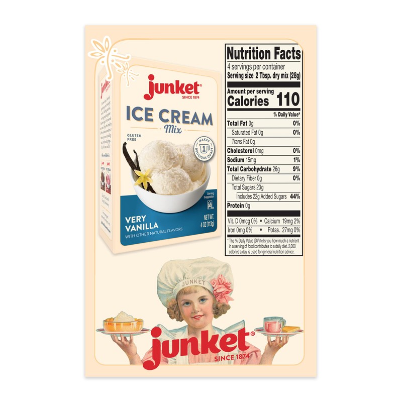 Junket Ice Cream Mix Very Vanilla, 4 Ounce (Pack of