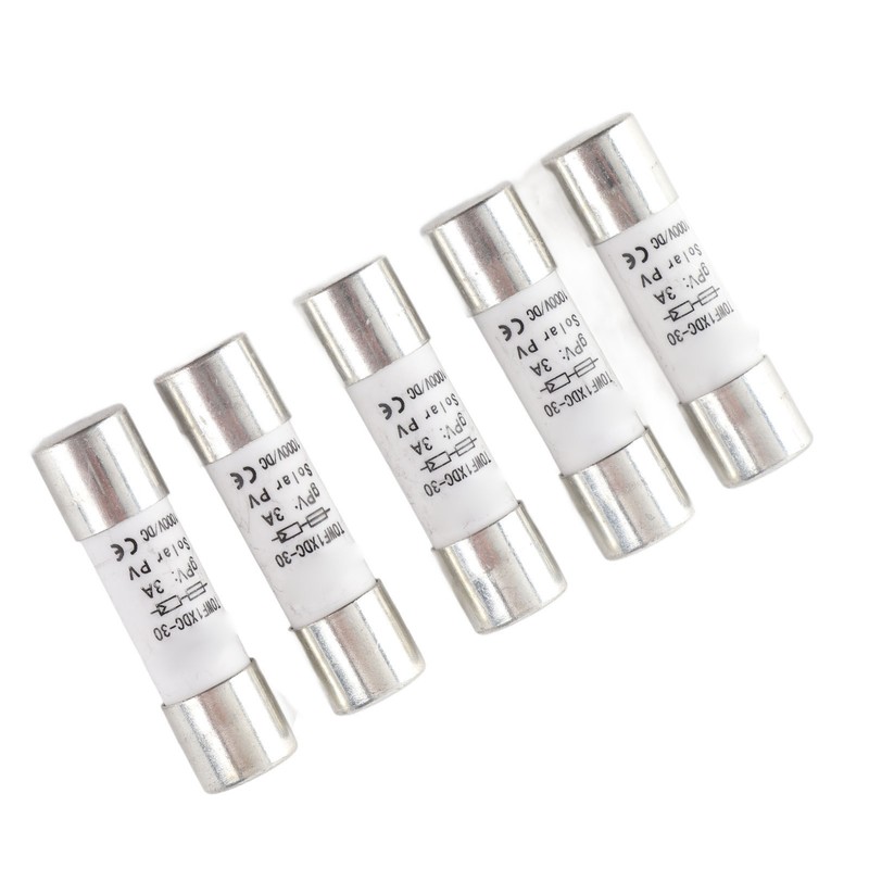 5Pcs Fuse Tube Photovoltaic Protection Set Kit 1000V DC 10x38mm