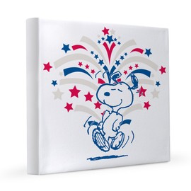 CafePress Snoopy Fireworks 8x8 Canvas Print