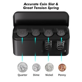 ANCHOM 2 Pack Coin Holder for Car, Larger Capacity Car Change Coin Holder Organizer, Coin Dispenser Storage Fit for Most Car Trucks Accessories