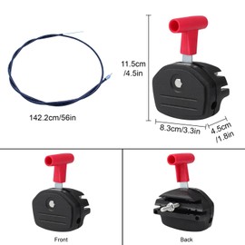 KUSCOR KOUSOR Universal Throttle Cable & Choke Lever for Lawnmower Lawn Mower Lawn Tractor(142Cm /56Inch)