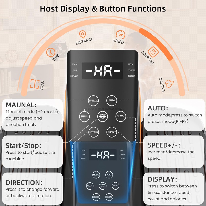 Under Desk Elliptical Machine with Remote Control, 12-Speed Electric Leg