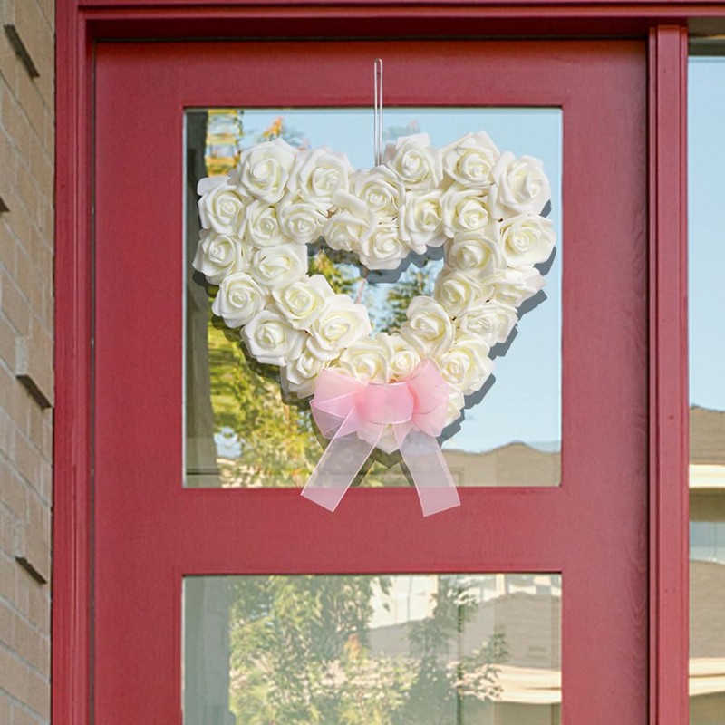 Valentine's Day Wreath Heart Shaped Wreath Rose Wreath Artificial Garland