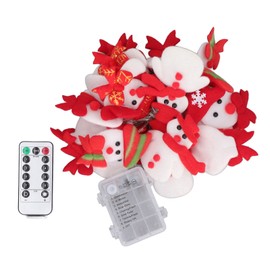 Snowman String Lights Cute Snowman Design 6.6ft Long Remote Control PVC ABS Christmas Fairy Lights for Home Decoration