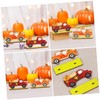 CAXUSD 2pcs Wooden Truck Gnome Pumpkin Sign for Autumn Home