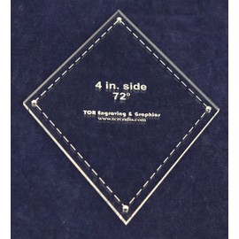 Diamond Template 4" Side- Clear 1/8" 72 Degree