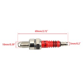 ABCERRSI A7TC Spark Plug 3 Electrode Compatible with 50cc 70cc 90cc 110cc 125cc 150cc Scooter Dirt Pocket Bike ATV Moped Quad Go Kart Pack of 2