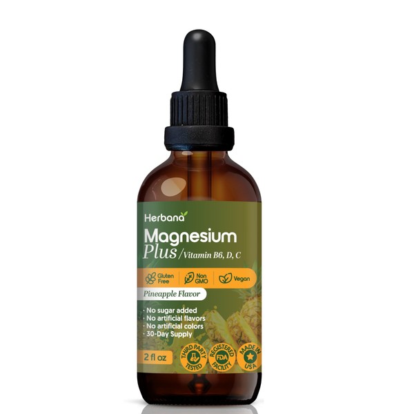 Magnesium Plus Pineapple Flavor - Magnesium Citrate, Glycinate/L-threonate & Vitamin