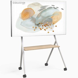 FITUEYES Design Mobile TV Stand for 55 60 65 75 78 Inch TV, Rolling TV Cart Floor Stand with Mount for Living Room Office Hotel, Modern Corner TV Stand with Wooden Storage Shelves, Collector Series