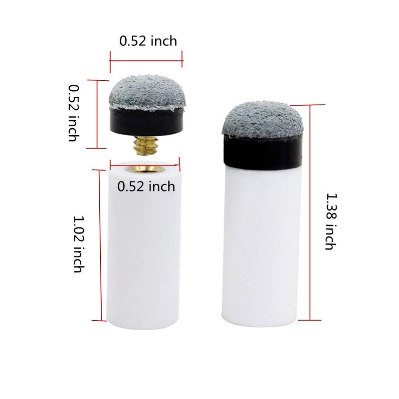 Ltvystore 13mm Soft Grey Cue Tips Billiard Replacement Screw-on Tips